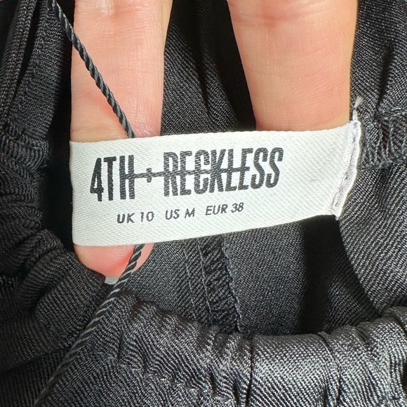 4TH and Reckless Marko Black Cutout Wrap Waist Trouser Pants Medium - Picture 6 of 9